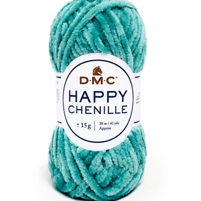 Novelo de lã chenille D.M.C azul turquesa Cor 30