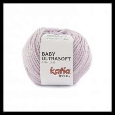 Novelo de lã lilás com rótulo branco Katia