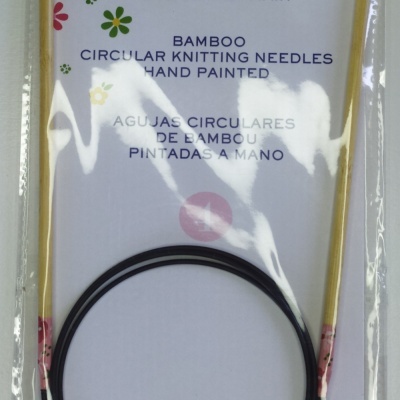 Agulhas circulares de bambu com cabo flexível em embalagem transparente