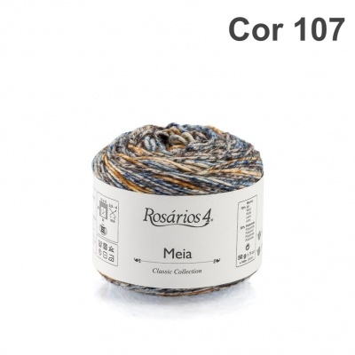 Rolo de fio de lã multicolorido Cor 107 da Rosários 4