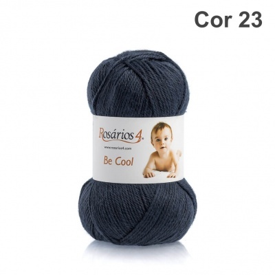 Novelo lã azul escuro Rosários 4 Be Cool Cor 23
