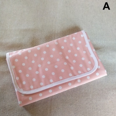 Mala carteira rosa com bolinhas brancas