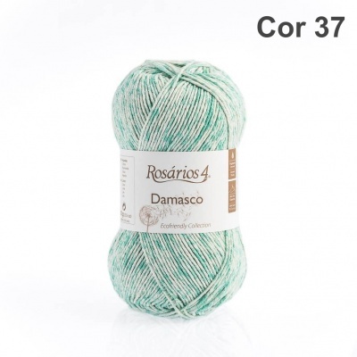 Novelo de lã verde claro Rosários 4 Damasco cor 37