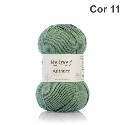 Novelo de lã verde Rosários 4 Atlântico Cor 11