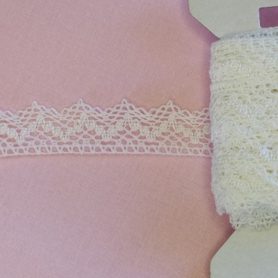 Renda branca delicada sobre fundo rosa com texto 'Renda 14'