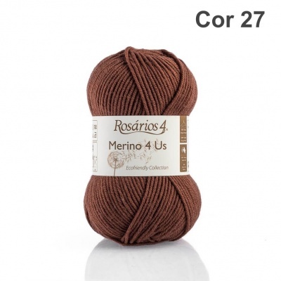 Novelo de lã merino marrom Rosários 4 Merino 4 Us Cor 27
