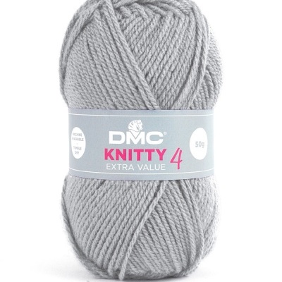 Novelo de lã cinzenta DMC KNITTY 4 cor 814