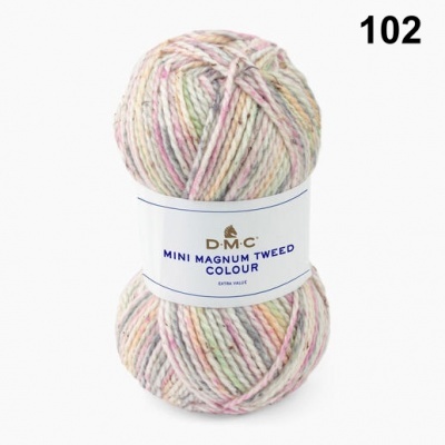 Novelo de fio colorido DMC Mini Magnum Tweed Colour com etiqueta branca