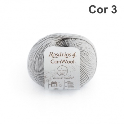 Novel de lã cinzento claro com etiqueta Rosários 4 CamWool