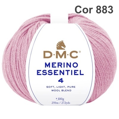 Novelo de lã rosa claro DMC Merino Essentiel 4