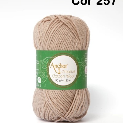 Novelo de lã de algodão Anchor Creativa Cotton Wool cor bege 257