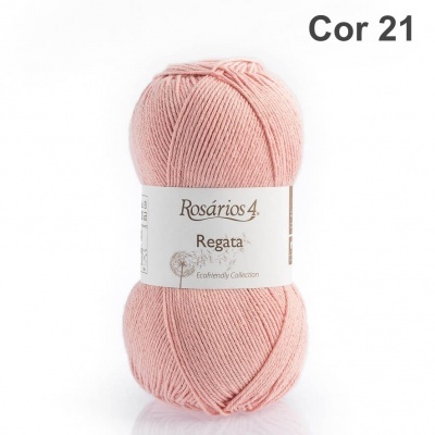 Novelo de fio cor de rosa claro Rosários 4 Regata Cor 21