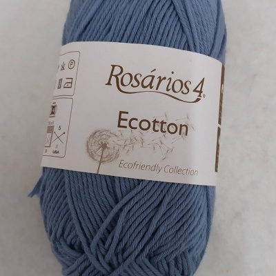 Novelo de fio de algodão azul Rosários 4 Ecotton Cor 113