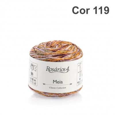 Novelo de fio para tricô Rosários 4 Meia cor 119