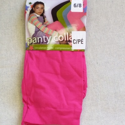 Collants rosa choque para criança com etiqueta e imagem de menina