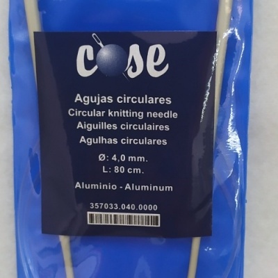 Agulhas circulares para tricô em alumínio embaladas em saco azul