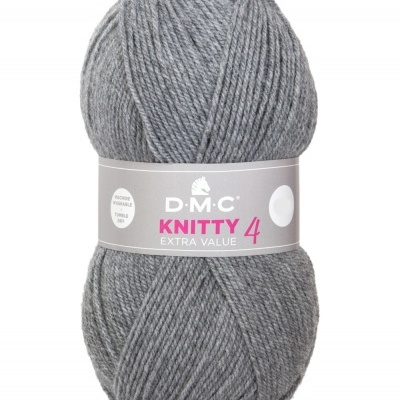 Novelo de lã cinzenta DMC KNITTY 4 EXTRA VALUE cor 838