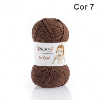 Novelo de lã castanha Rosários 4 Be Cool Cor 7