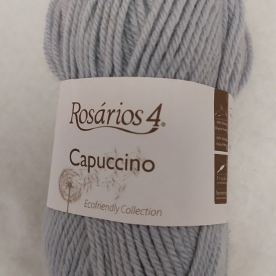 Novelo de lã cinzento claro com etiqueta Rosários 4 Capuccino Cor 6