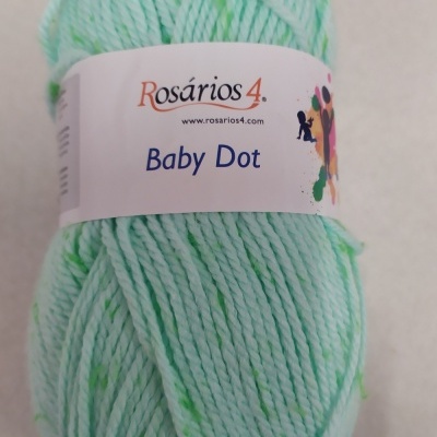 Fio de algodão verde menta claro com manchas verdes Rosários 4 Baby Dot cor 27