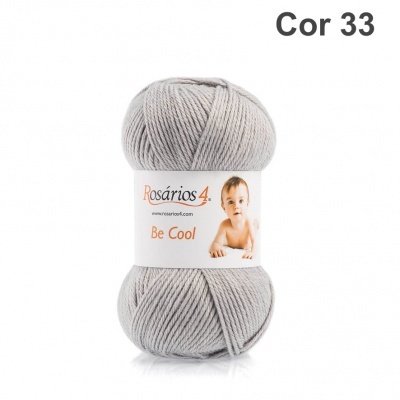 Novelo de lã cinzento claro Rosários 4 Be Cool Cor 33