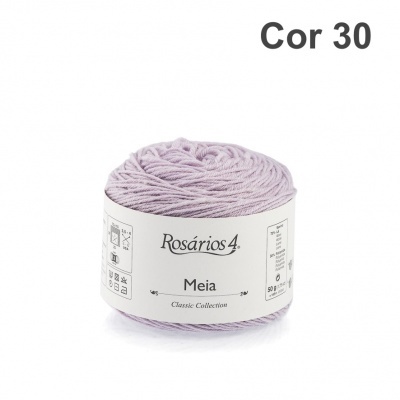 Novelo de lã lilás claro Rosários 4 Meia Cor 30