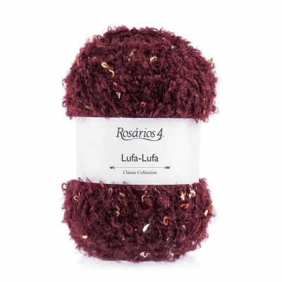 Fio de lã texturizado vinho Rosários 4 Lufa-Lufa