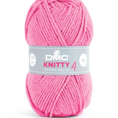 Novelo de fio de lã rosa DMC KNITTY 4 EXTRA VALUE Cor 992