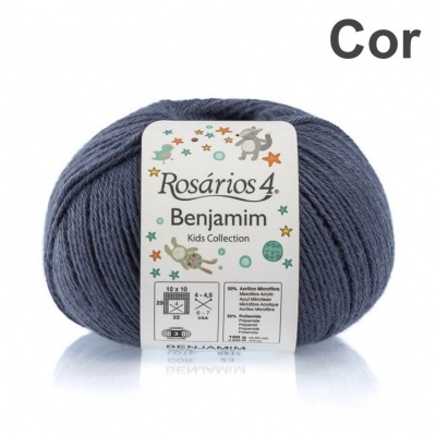 Novelo de fio azul escuro Rosários 4 Benjamim cor 23