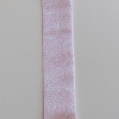 Presilha para chupeta rosa claro com padrão floral e clipe branco