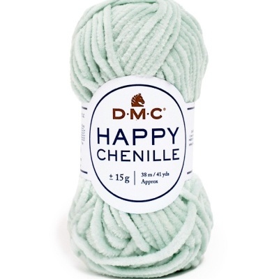 Novelo de fio chenille verde claro D.M.C Happy Chenille cor 16