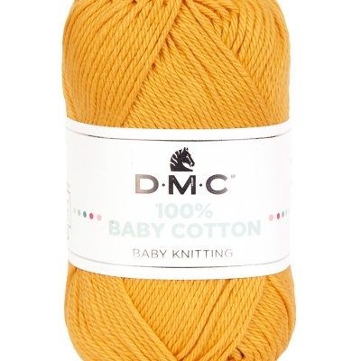 Novelo de lã amarelo D.M.C. 100% Baby Cotton Cor 794