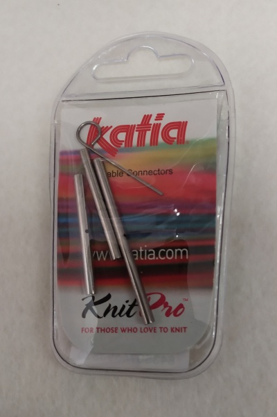 Pacote transparente com conectores metálicos para agulhas e etiquetas coloridas