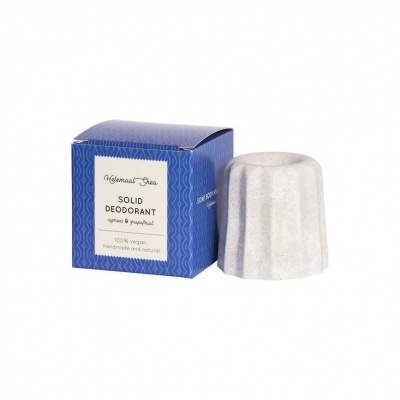 Desodorizante sólido cinza claro com caixa azul