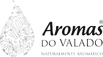 Logotipo Aromas DO VALADO com gota decorada e texto