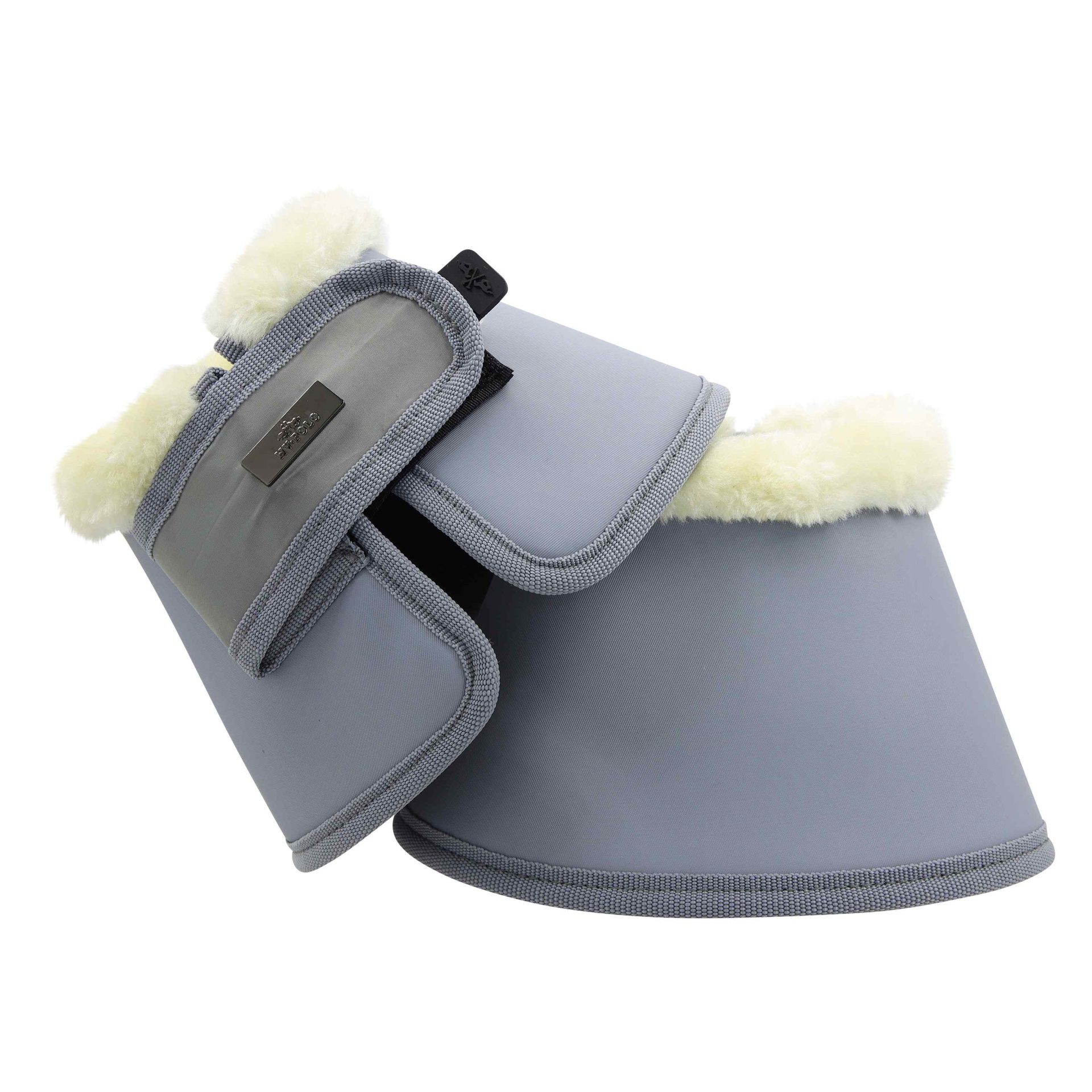 Cloches HV POLO 'HVPMatch' Conjunto cinzento para cavalos com forro de lã sintética branca