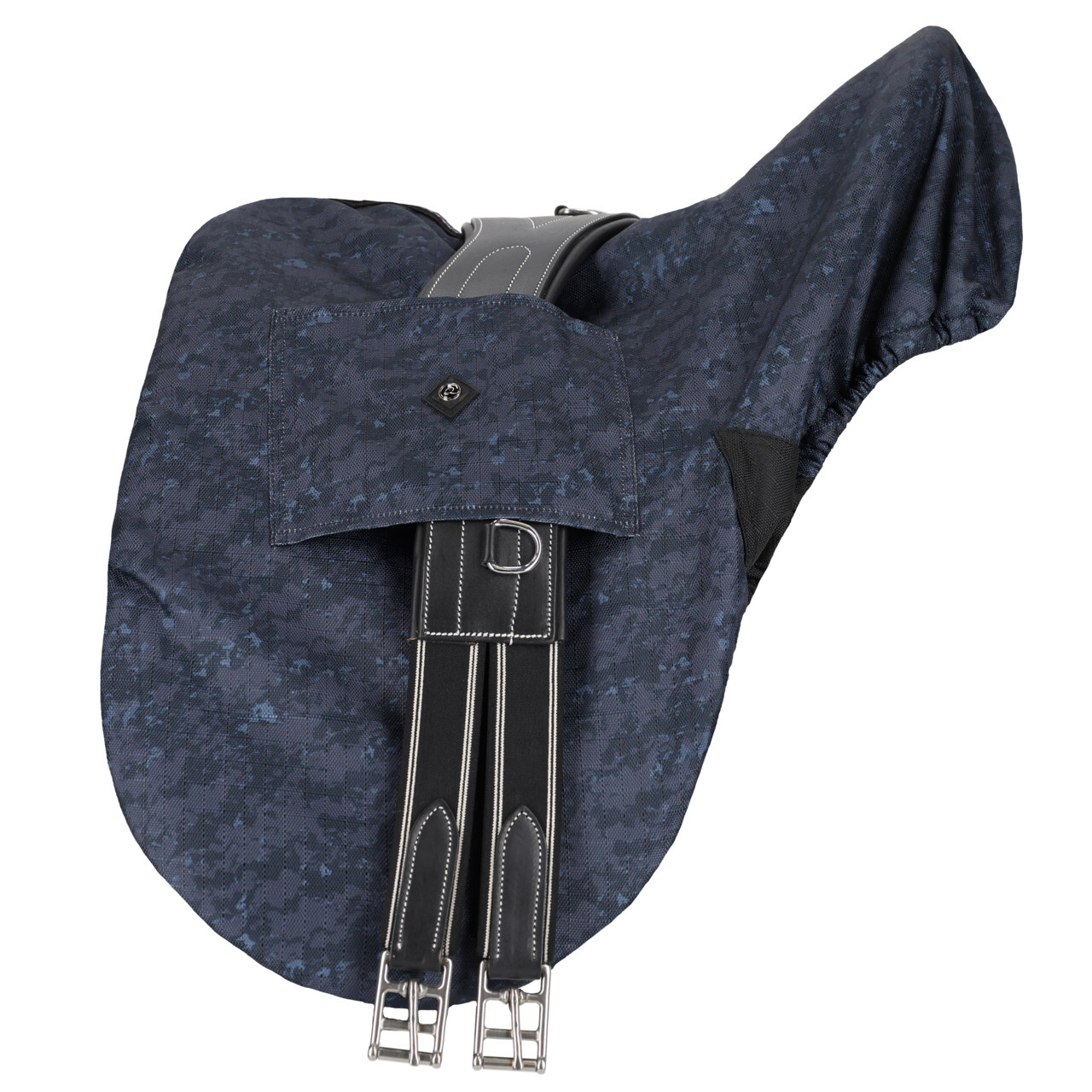 Capa p/ Selim QHP Collection W26 Sela de cavalo com capa azul e fivelas metálicas