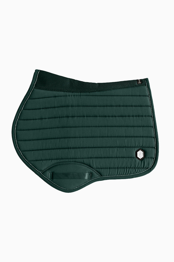 Suadouro PRO-CONFORT Donatello Manta para sela de cavalo verde escuro acolchoada com emblema hexagonal.