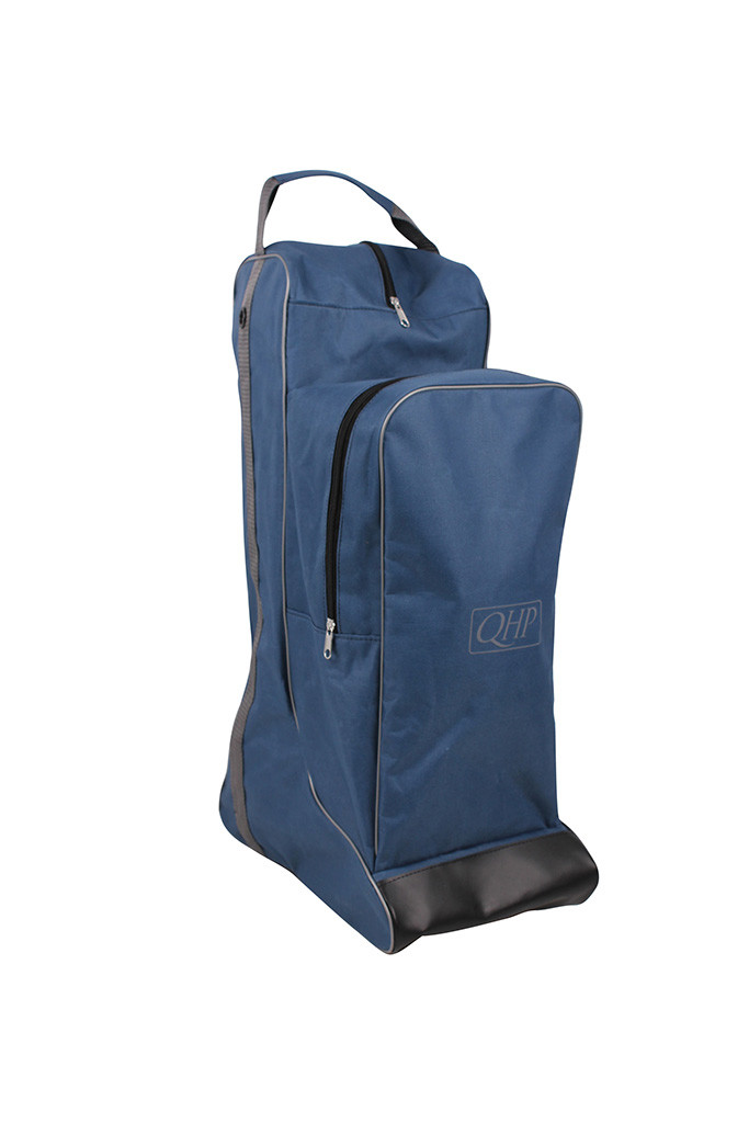 Saco para Botas e Toque QHP Mochila azul com logótipo QHP e base preta