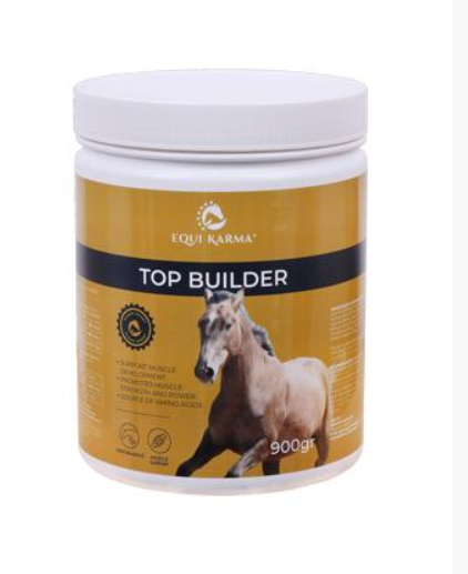 Suplemento Top Builder EQUI KARMA frasco suplemento alimentar para cavalos EQUI KARMA Top Builder 900gr