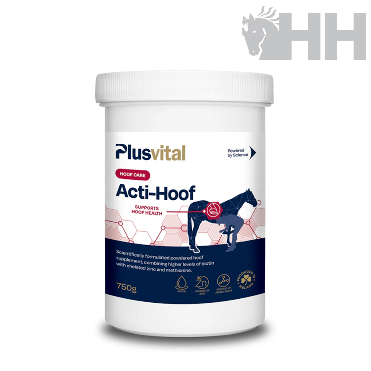 Biotina Acti-Hoof PLUSVITAL Recipiente branco Plusvital Acti-Hoof suplemento para cascos de cavalo