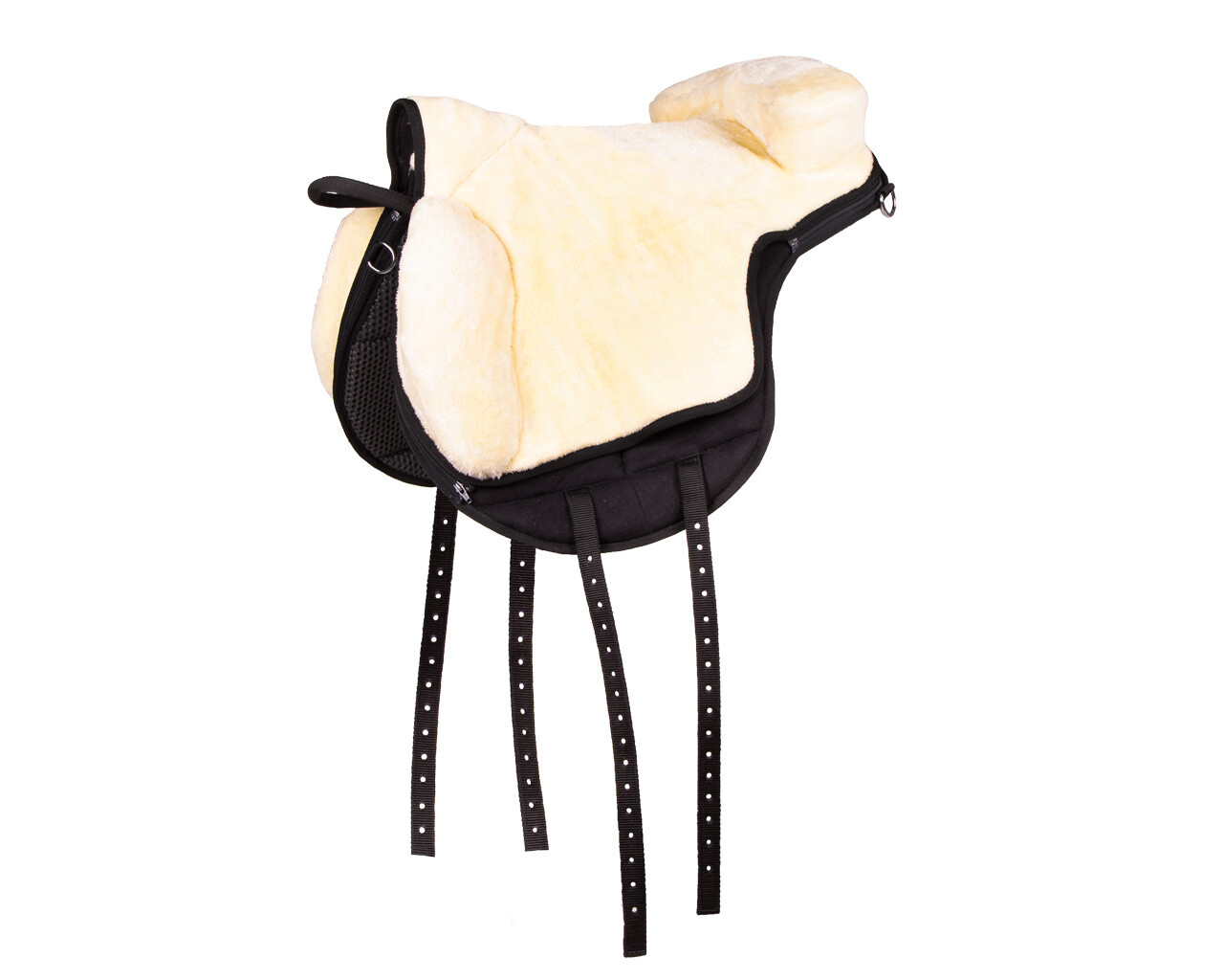 Bareback pad QHP 'Super soft' Sela para cavalo com forro macio bege e base preta