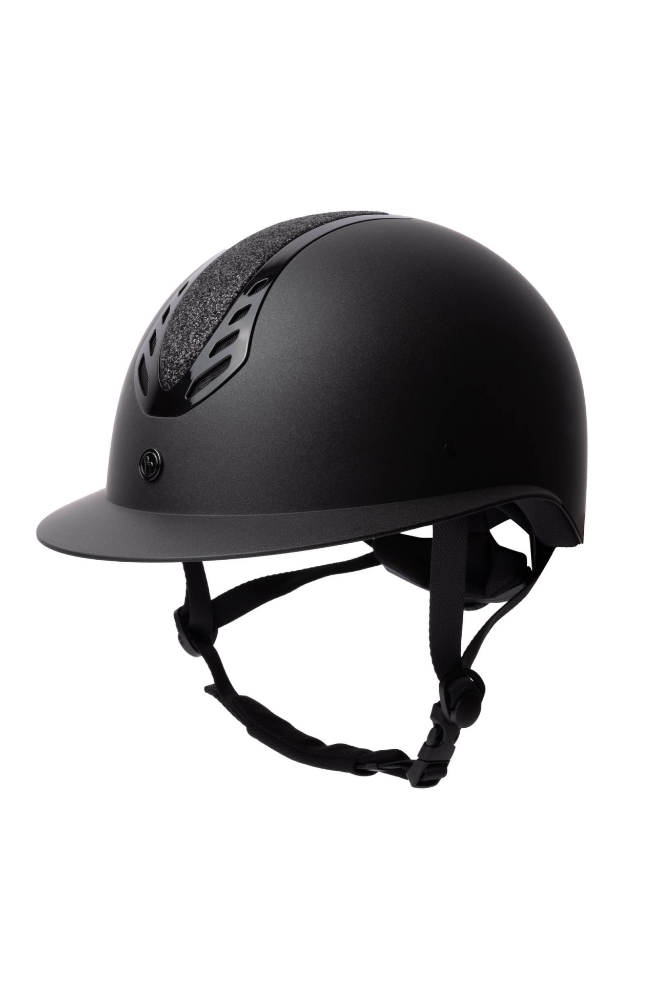 Toque HORZE Cadence Capacete de equitação preto fosco com ventilações e fita ajustável preta