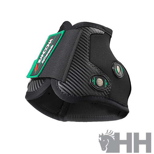 Cloche ZANDONÀ Therapeutic Protetor de canela preto com fecho em velcro e textura em fibra de carbono