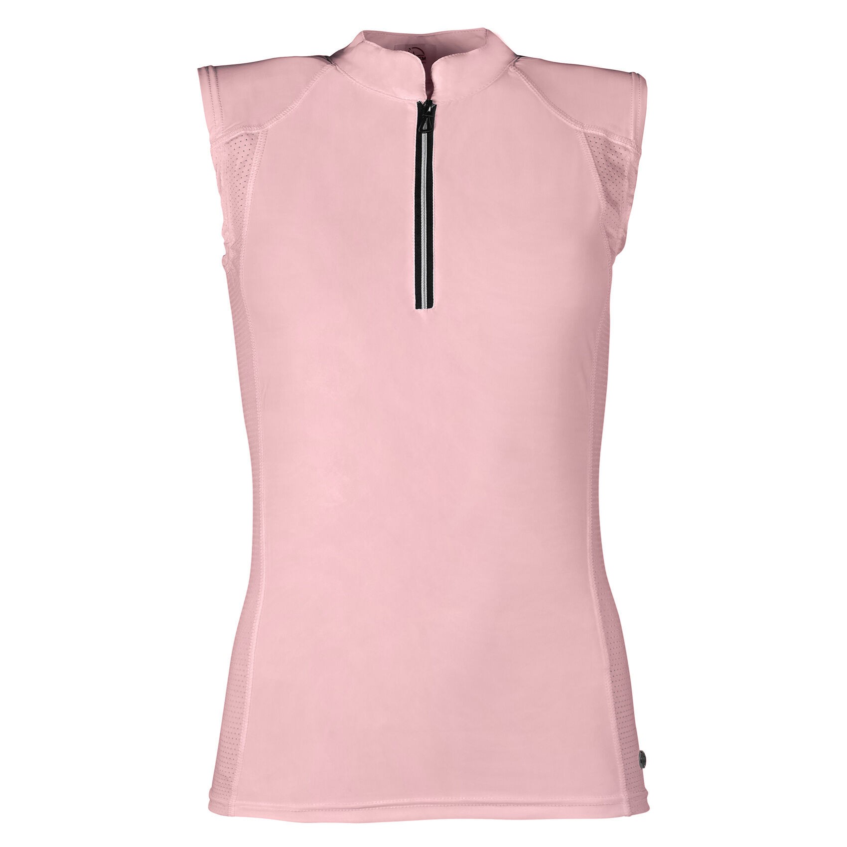 Pólo s/ Mangas HKM 'Hannah' Camiseta desportiva sem mangas cor-de-rosa com fecho frontal.