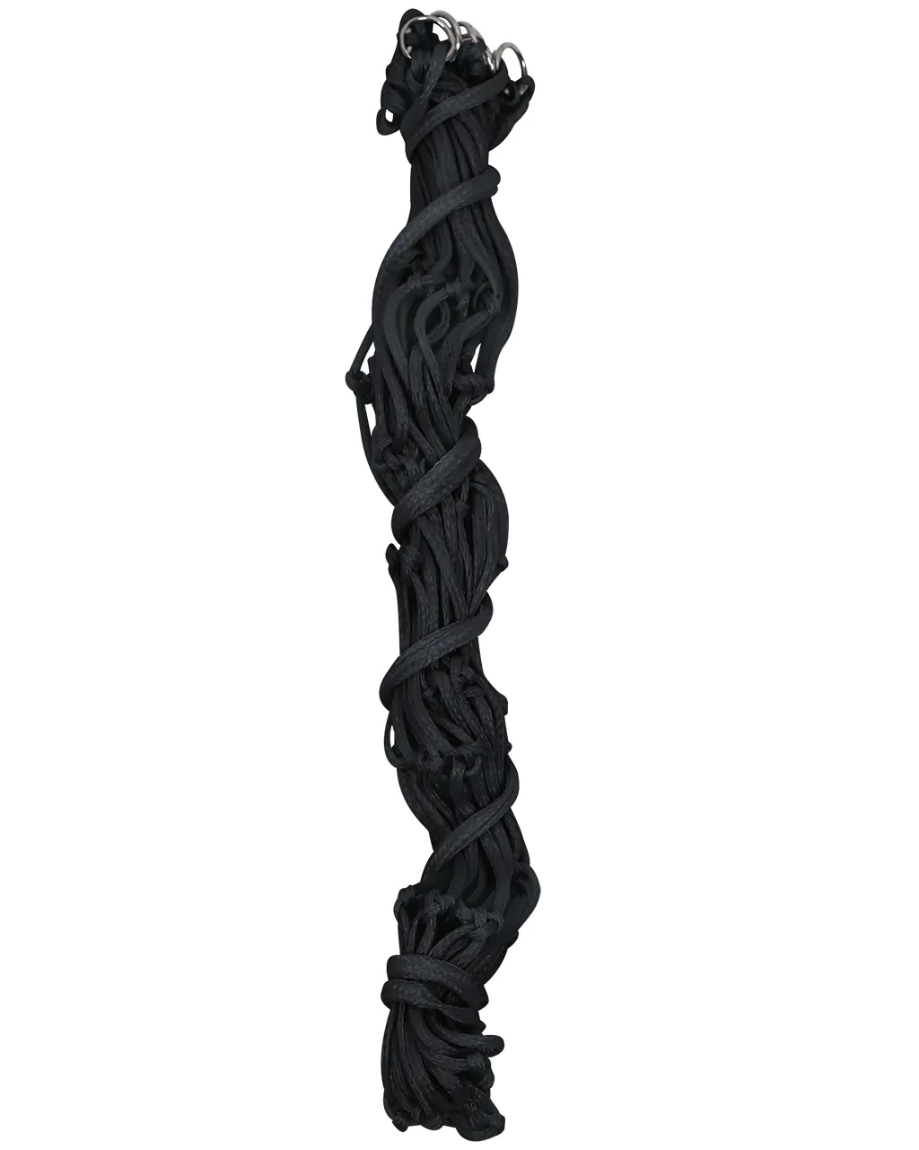 Rede para Feno QHP Rede ou corda preta grossa enrolada com argolas metálicas