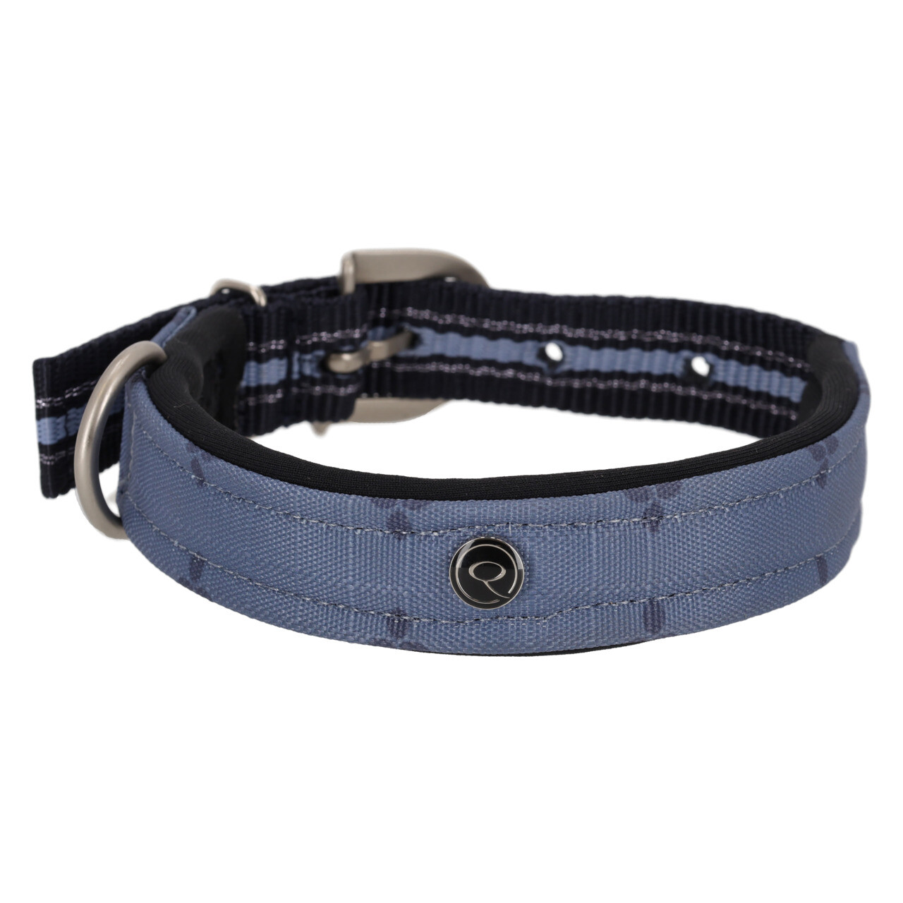 Coleira p/ Cão QHP Collection Coleira de cão azul claro de nylon com fivela metálica