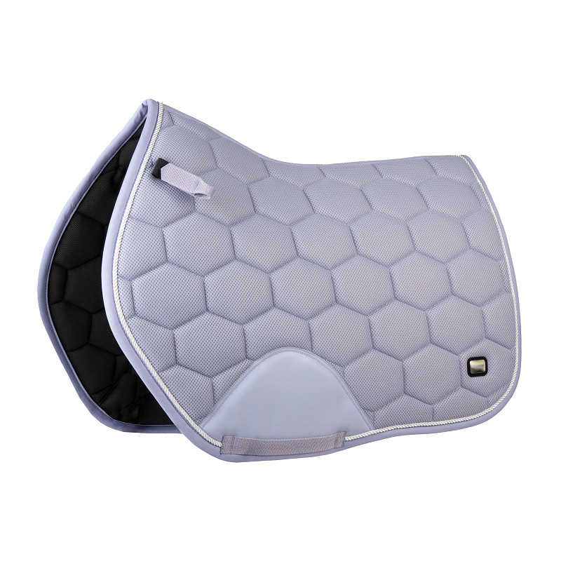 Suadouro EQPRO Precious Almofada para sela cinza claro com padrão hexagonal e interior preto acolchoado