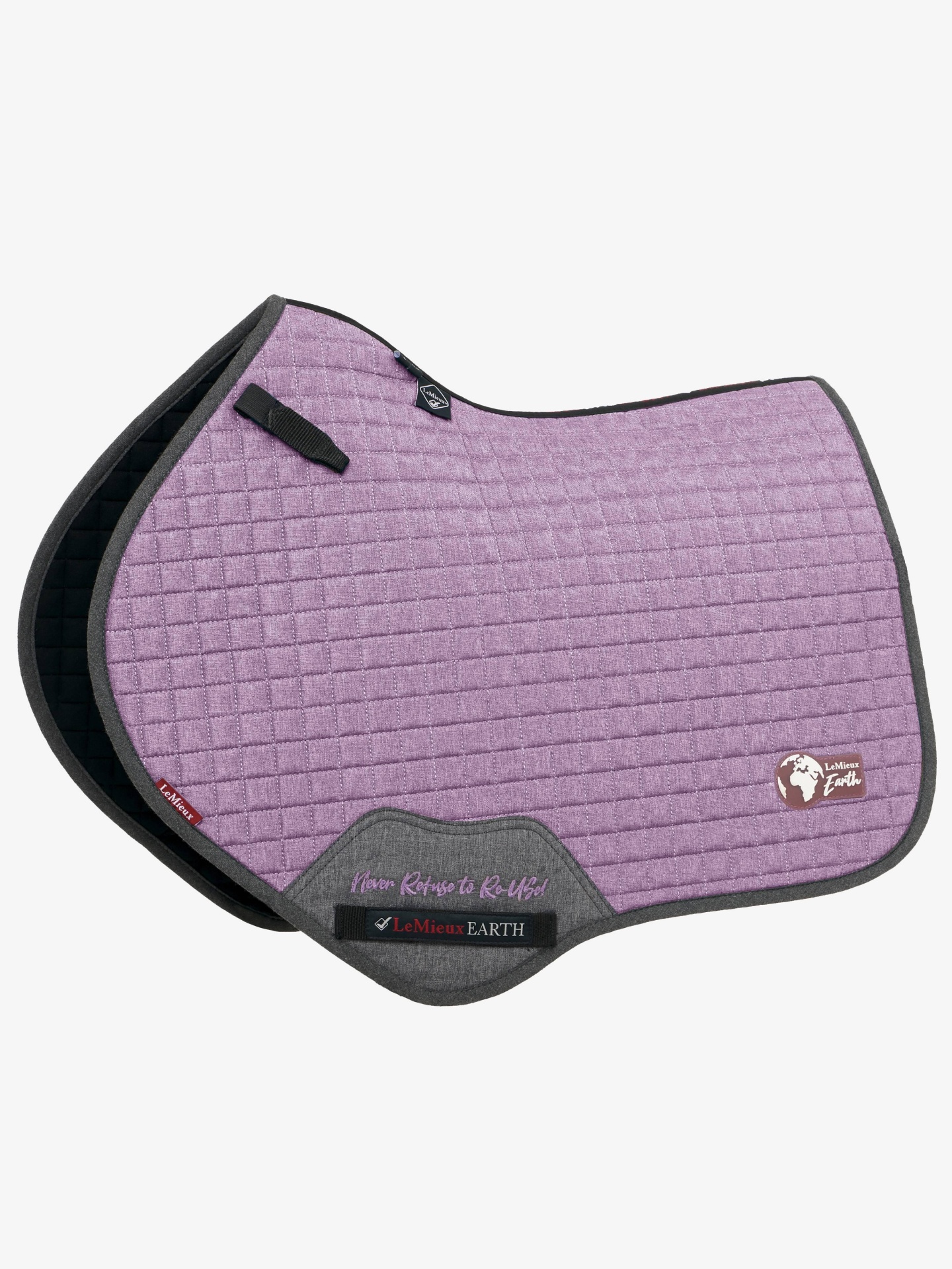 Suadouro de Obstáculos LEMIEUX "Earth" Tapis de sela lilás com padrão quadrado acolchoado e rebordos cinza