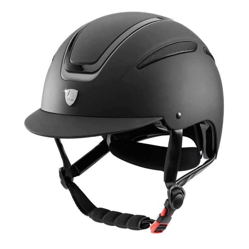 Toque TATTINI Giove Capacete de equitação preto com viseira e fecho ajustável